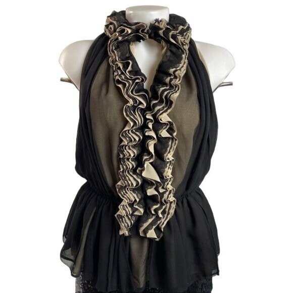 Neiman Marcus For Target Robert Rodriguez Ruffle Top Halter Tank Blouse Size S - Picture 8 of 9